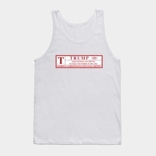 donald trump warning label Tank Top